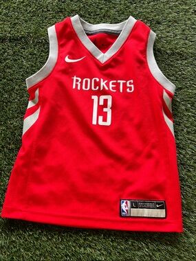 Nike Red Houston Rockets #13 Jersey with White Accents